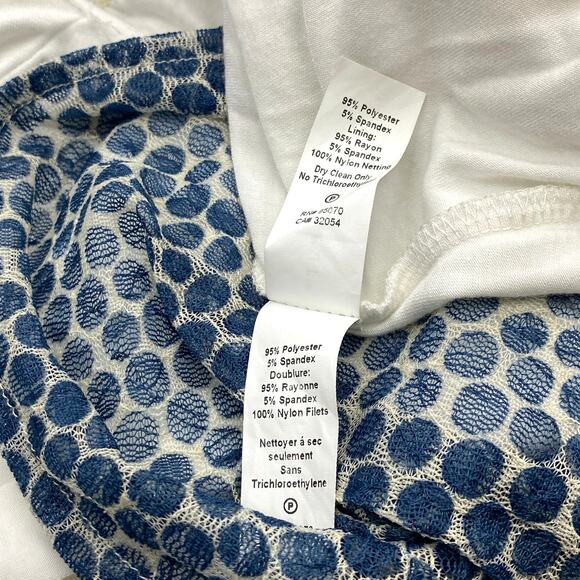 Weston Wear Anthropologie Dress Frothed Dot Blue White Sz S Retro Fit & Flare - Picture 5 of 8